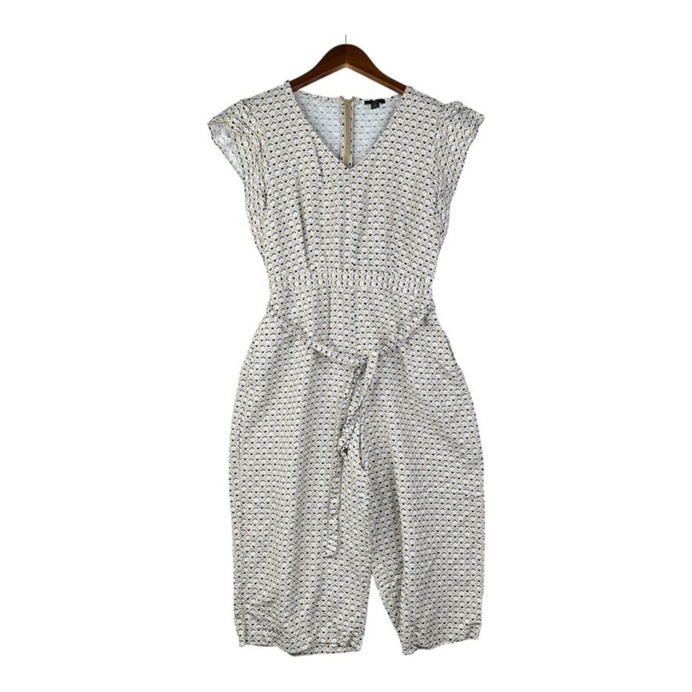 Ann Taylor Factory Petite Beige and Black Patterned Jumpsuit Size 8P